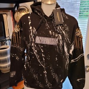 Happiness spiked jewelry sweatshirt made in Italy